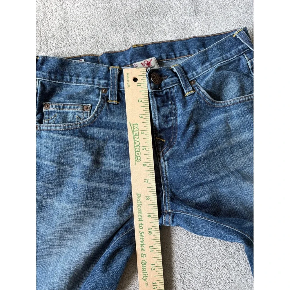 True Religion Mens Rocco Slim Jeans 28 x 32.5 Blue Distressed USA Y2K Skinny